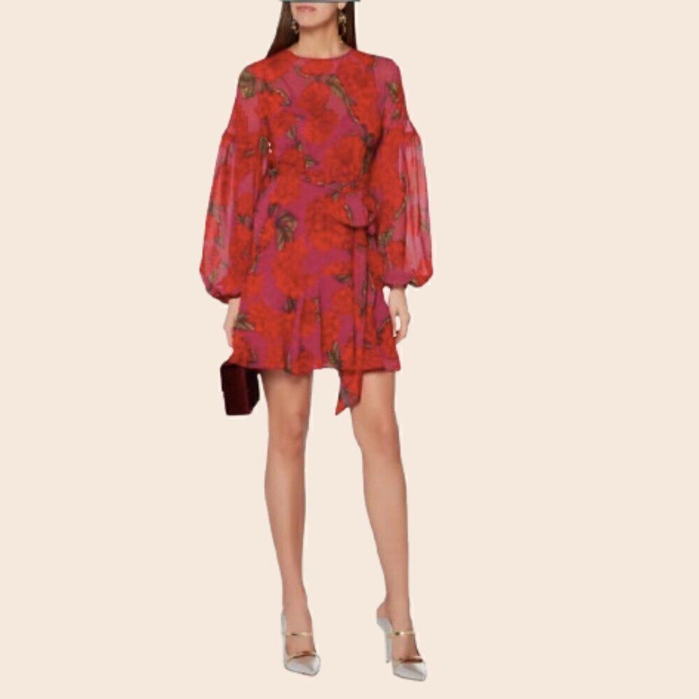 Keepsake the Label Dhalia-Red Find You Mini Dress Size Small